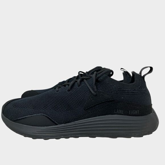 Lane Eight Mens 9.5 Black Vegan Trainer AD 2M Athletic Running Sneakers AE2002 - Picture 4 of 11